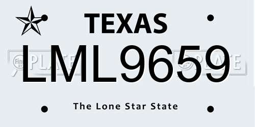 LML9659 Texas License Plate