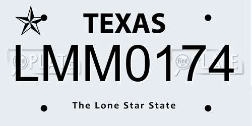 LMM0174 Texas License Plate