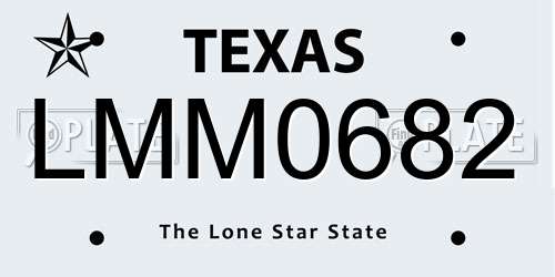 LMM0682 Texas License Plate
