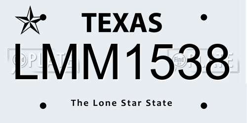 LMM1538 Texas License Plate