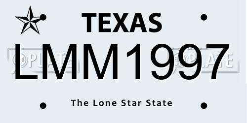 LMM1997 Texas License Plate