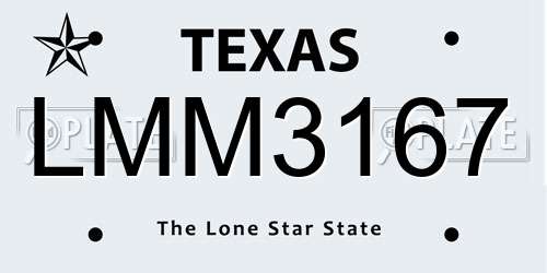 LMM3167 Texas License Plate