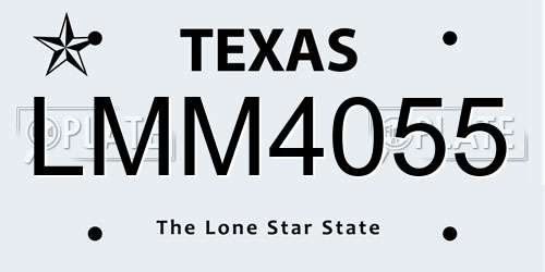 LMM4055 Texas License Plate