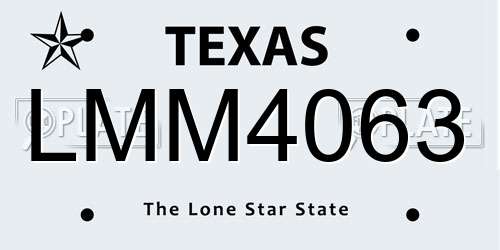 LMM4063 Texas License Plate