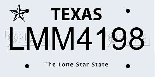 LMM4198 Texas License Plate