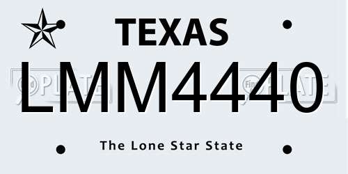 LMM4440 Texas License Plate