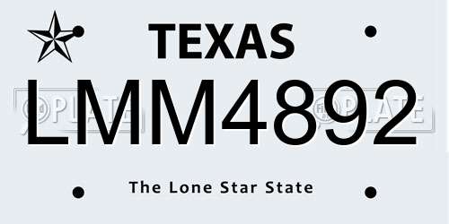 LMM4892 Texas License Plate
