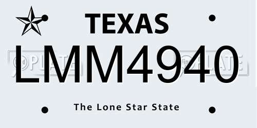 LMM4940 Texas License Plate