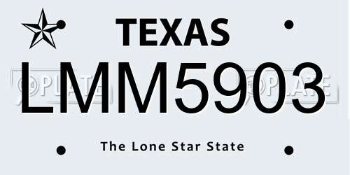 LMM5903 Texas License Plate