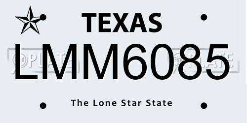 LMM6085 Texas License Plate