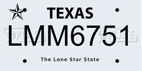LMM6751 Texas License Plate