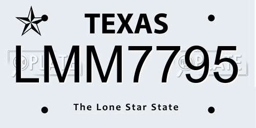 LMM7795 Texas License Plate