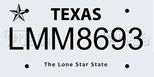 LMM8693 Texas License Plate