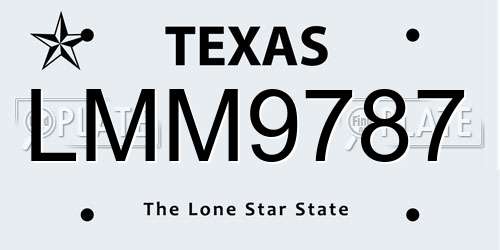 LMM9787 Texas License Plate