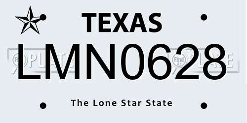 LMN0628 Texas License Plate