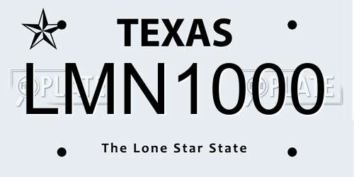 LMN1000 Texas License Plate