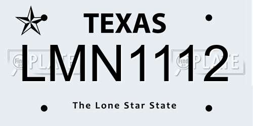 LMN1112 Texas License Plate