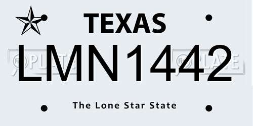 LMN1442 Texas License Plate