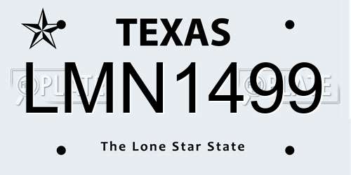 LMN1499 Texas License Plate