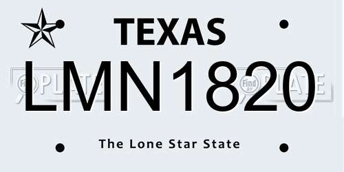 LMN1820 Texas License Plate