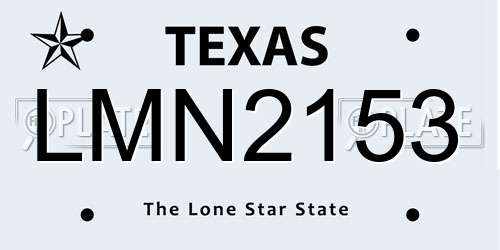 LMN2153 Texas License Plate