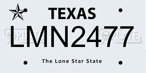 LMN2477 Texas License Plate