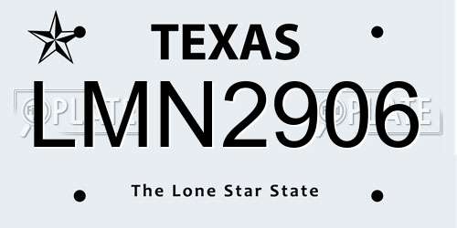 LMN2906 Texas License Plate