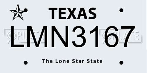 LMN3167 Texas License Plate