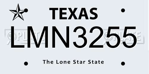 LMN3255 Texas License Plate