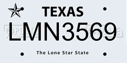 LMN3569 Texas License Plate