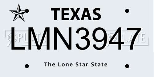 LMN3947 Texas License Plate