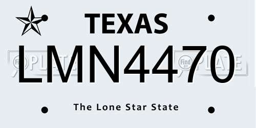 LMN4470 Texas License Plate