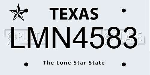 LMN4583 Texas License Plate
