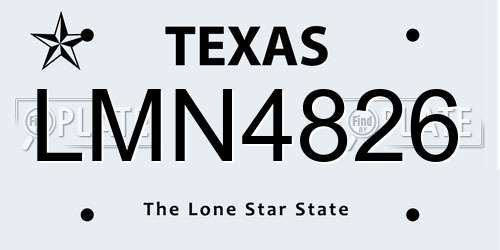 LMN4826 Texas License Plate