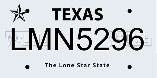 LMN5296 Texas License Plate