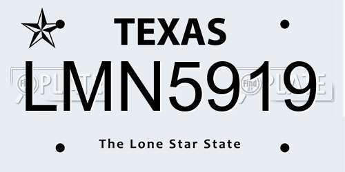 LMN5919 Texas License Plate