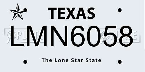 LMN6058 Texas License Plate