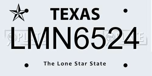 LMN6524 Texas License Plate