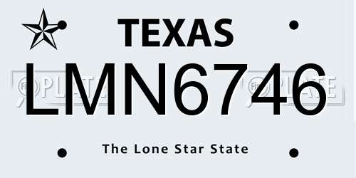 LMN6746 Texas License Plate