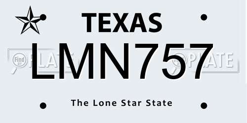 LMN757 Texas License Plate