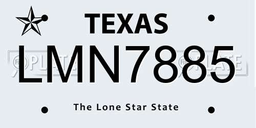 LMN7885 Texas License Plate