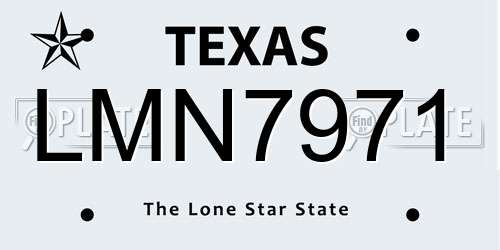 LMN7971 Texas License Plate
