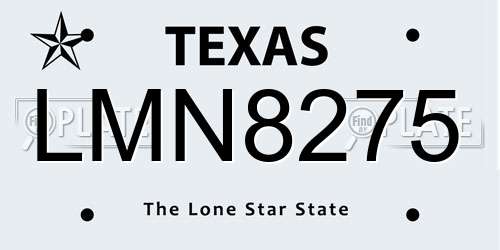 LMN8275 Texas License Plate
