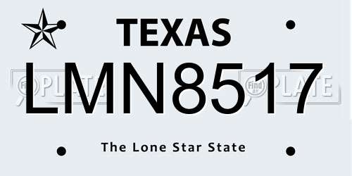 LMN8517 Texas License Plate