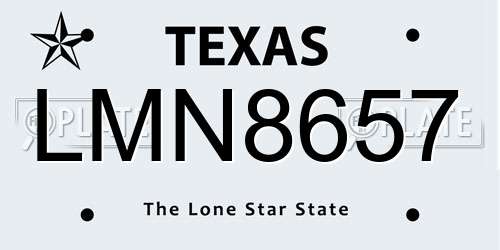LMN8657 Texas License Plate
