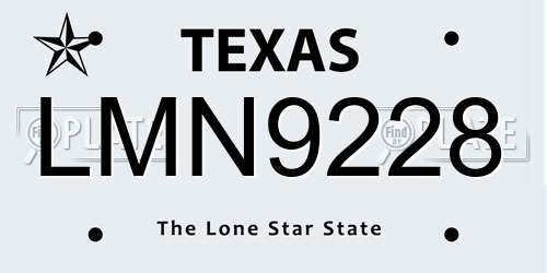LMN9228 Texas License Plate