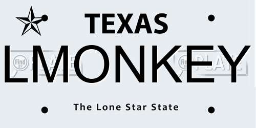 LMONKEY Texas License Plate