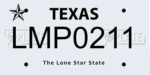 LMP0211 Texas License Plate