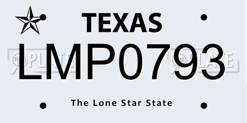 LMP0793 Texas License Plate