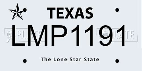 LMP1191 Texas License Plate